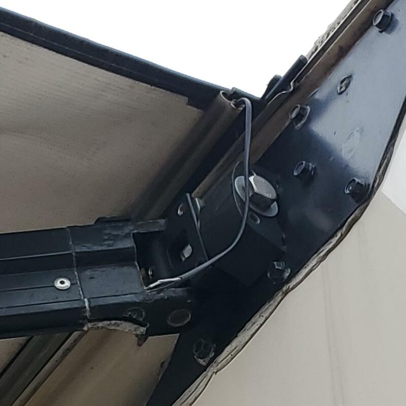 Hanging power wiring. Could cause electrical short. Potential fire hazard!